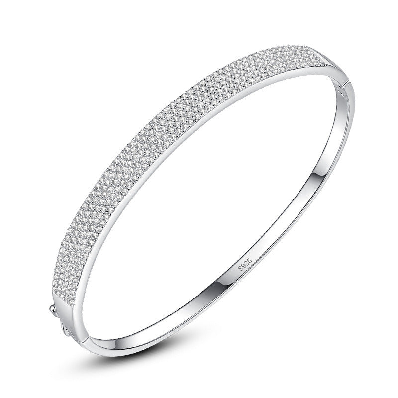 Women's Temperament Full Of Stars With Diamonds Sterling Silver Bracelet