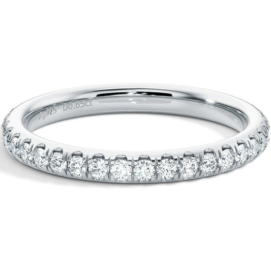 Blueeve 1.8mm Moissanite Wedding Band for Women D Color VVS1 Clarity Lab Created Diamond Moissanite Half Eternity Ring 14K White Gold Filled Moissanite Rings for Women Anniversary Birthday Gifts