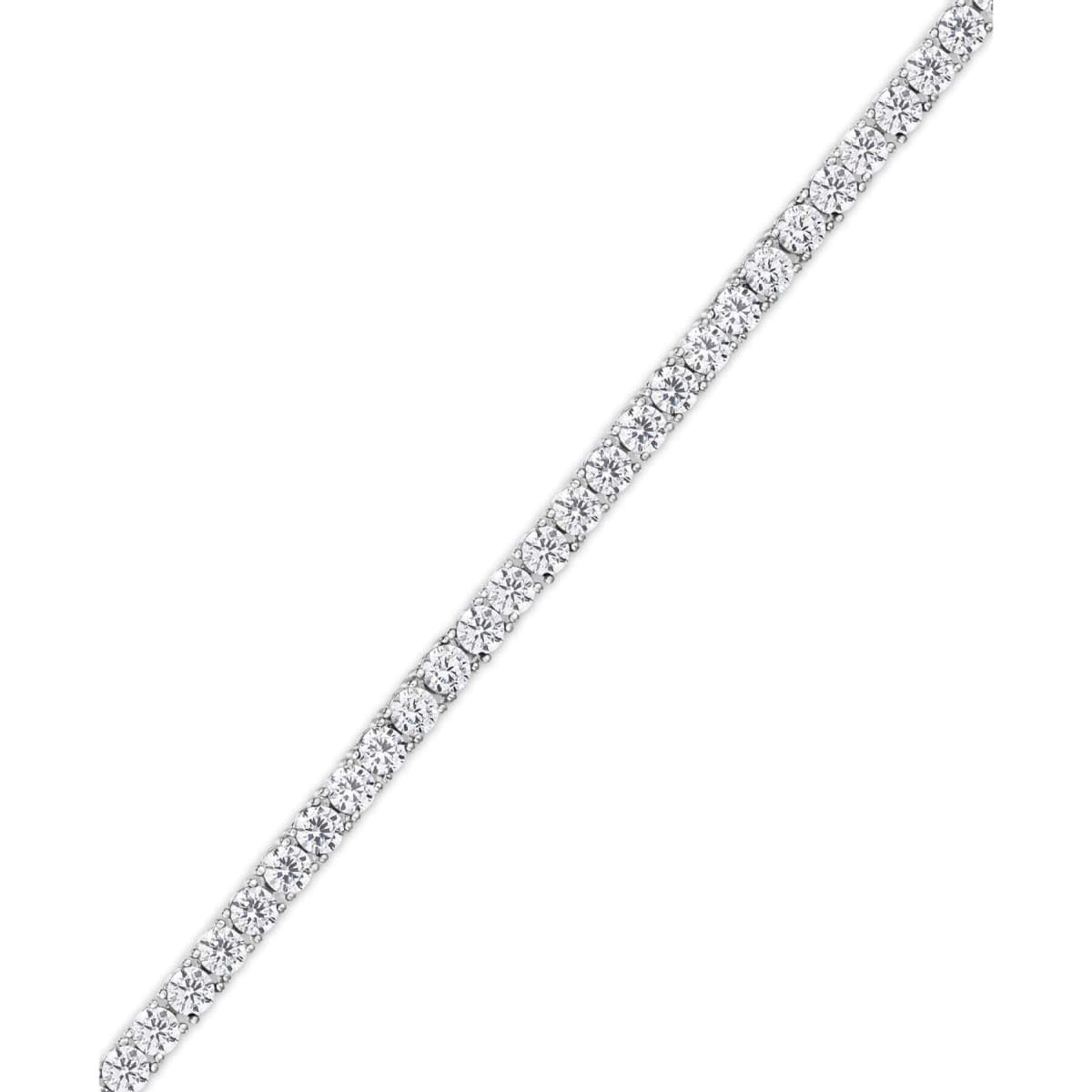 Dolce Giavonna Ladies .925 Sterling Silver Cubic Zirconia 4-mm Tennis Bracelet