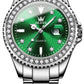 OLEVS Watches for Women Diamond Luxury Dress Silver Wrist Watch Stainless Steel Waterproof Luminous Date