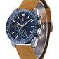 Casotime Mens Leather Watches Chronograph Analog Quartz Date Wrist Watch 30M Waterproof Big Face Casual Fashion Sport Dress Watches for Men Elegant Gift