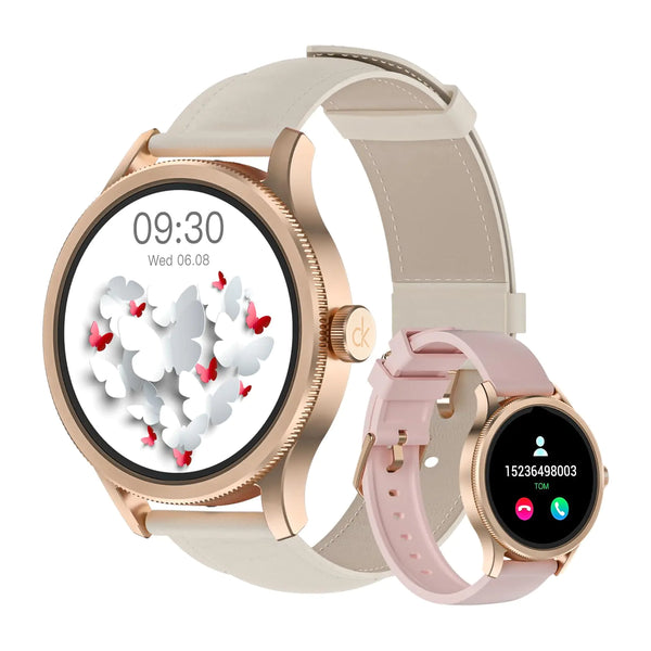 Smart Watches for Women Fitness Tracker Smartwatch for Android Phones/iPhone Compatible1.27 Womens Watch with Blood Oxygen Monitor Calls and Messages/Heart Rate/Sleep/Female Cycle(2 Watch Bands)