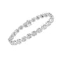 .925 Sterling Silver 1/4 Cttw Miracle-Set Round Cut Diamond "X" Link Bracelet (I-J Color, I3 Clarity) - Size 7.25"