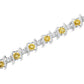 .925 Sterling Silver Lab-Grown Birthstone and 1/6 Cttw Round Diamond Tennis Bracelet (H-I Color, I1-I2 Clarity)