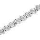 .925 Sterling Silver 1/10 Cttw Diamond Round Miracle Plate and "S" Link Tennis Bracelet (I-J Color, I2- I3 Clarity) - 7"