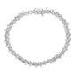 .925 Sterling Silver 1/10 Cttw Diamond Round Miracle Plate and "S" Link Tennis Bracelet (I-J Color, I2- I3 Clarity) - 7"