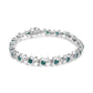 .925 Sterling Silver Lab-Grown Birthstone and 1/6 Cttw Round Diamond Tennis Bracelet (H-I Color, I1-I2 Clarity)