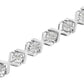 .925 Sterling Silver 1/4 Cttw Miracle-Set Round Cut Diamond "X" Link Bracelet (I-J Color, I3 Clarity) - Size 7.25"