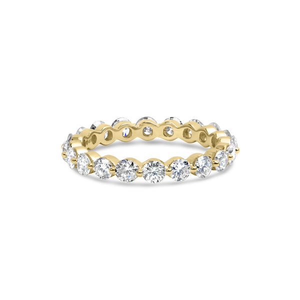 14K Yellow Gold 2.0 Cttw 2 Prong Set Diamond Eternity Band Ring (SI1-SI2 Clarity, I-J Color)