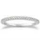 14k White Gold Fancy Engraved Pave Diamond Wedding Ring Band