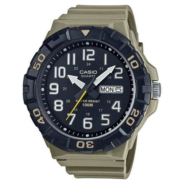 Casio Men's Over-Sized Dive Style Analog Sport Watch Tan/Black- MRW210H-5AV