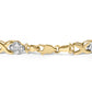 10K Yellow Gold over .925 Sterling Silver 1.0 Cttw Diamond Cluster X Link Tennis Link Bracelet (H-I Color, I3 Clarity) - 7"