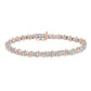 .925 Sterling Silver 1.0 Cttw Diamond S-Curve Link Miracle-Set Tennis Bracelet (I-J Color, I3 Clarity)