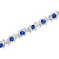 .925 Sterling Silver Lab-Grown Birthstone and 1/6 Cttw Round Diamond Tennis Bracelet (H-I Color, I1-I2 Clarity)