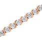 .925 Sterling Silver 1/10 Cttw Diamond Round Miracle Plate and "S" Link Tennis Bracelet (I-J Color, I2- I3 Clarity) - 7"