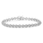 .925 Sterling Silver 1/4 Cttw Diamond 7" Open Circle Wheel Link Tennis Bracelet (I-J Color, I2-I3 Clarity)