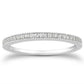 14k White Gold Diamond Micro Pave Diamond Milgrain Wedding Ring Band