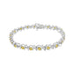 .925 Sterling Silver Lab-Grown Birthstone and 1/6 Cttw Round Diamond Tennis Bracelet (H-I Color, I1-I2 Clarity)