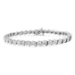 .925 Sterling Silver 1/10 Cttw Diamond Round Miracle Plate and "S" Link Tennis Bracelet (I-J Color, I2- I3 Clarity) - 7"