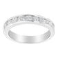 IGI Certified 1.0 Cttw Diamond 18K White Gold Channel-Set Half-Eternity Band Wedding Ring (E-F Color, I1-I2 Clarity)