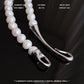 S925 Silver White Pearl Round Bead Hook Necklace About 50CM