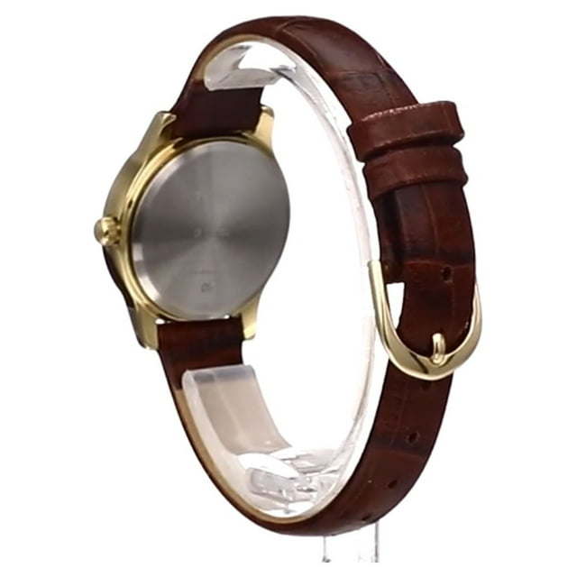 Timex Women's Essex Avenue Gold/Burgundy/MOP 25mm Dress Watch, Leather Strap