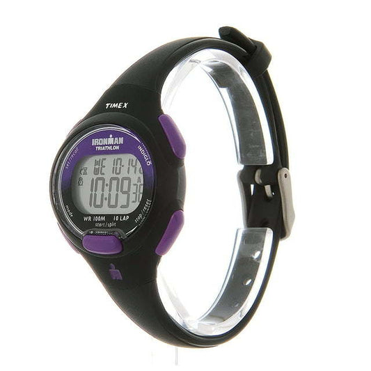 TIMEX Women's IRONMAN Essential 10 34mm Watch – Black & Purple Case with Black Resin Strap