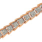 .925 Sterling Silver 2.0 Cttw Diamond Fan-Shaped Fancy Chevron Link Tennis Bracelet (I-J Color, I3 Clarity) - 7"