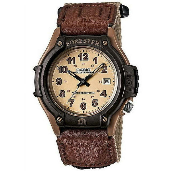 Casio Men's Forester Analog Sport Watch, Brown Nylon Strap FT500WC-5BVCF