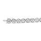 .925 Sterling Silver 1/2 Cttw Diamond Nested Circle Miracle Set Open Wheel 7.25" Fashion Link Bracelet (I-J Color, I3 Clarity)