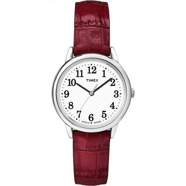 Timex Women's Easy Reader 30mm Red Croco Pattern Leather Strap Watch