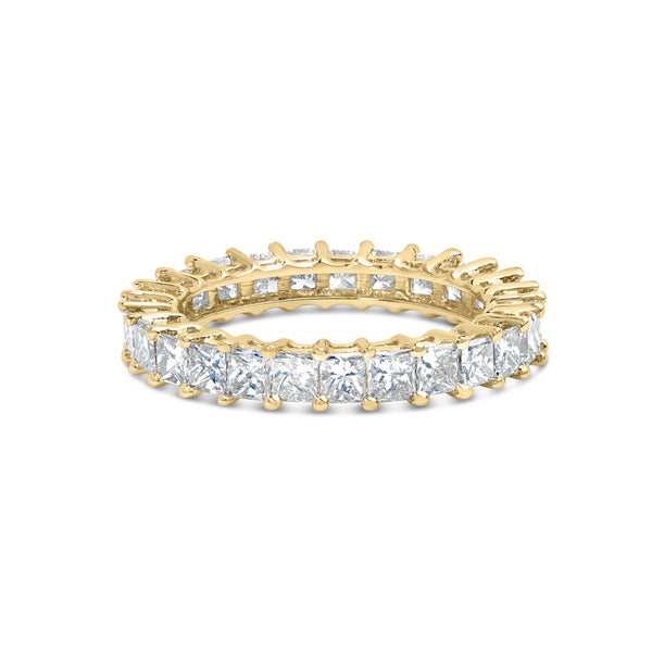 14K Yellow Gold 3.0 Cttw Shared Prong-Set Princess-cut Diamond Eternity Band Ring (H-I Color, SI1-SI2 Clarity)