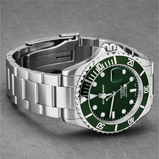 Revue Thommen 17571.2129 Men's 'Diver' Green Dial Stainless Steel Swiss Automatic Watch