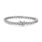 .925 Sterling Silver 1/4 Cttw Diamond Round Miracle Plate and "S" Link Tennis Bracelet (I-J Color, I2- I3 Clarity) - 7"