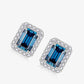 2 Carat Moissanite Stud Earrings in Indigo