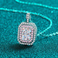 1 Carat Moissanite Geometric Pendant Chain Necklace