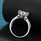 3 Carat Moissanite Rhodium-Plated Side Stone Ring