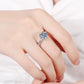 3 Carat Moissanite Rhodium-Plated Side Stone Ring