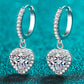 Moissanite Heart-Shaped Drop Earrings