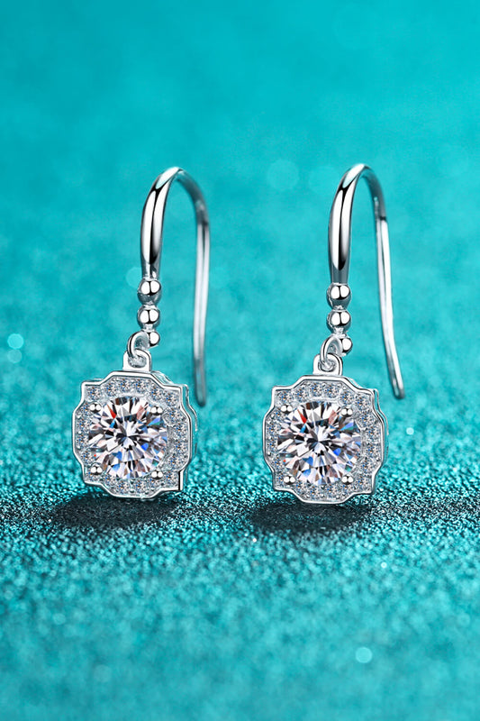 925 Sterling Silver Moissanite Hook Earrings