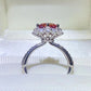 2 Carat Moissanite 925 Sterling Silver Halo Ring