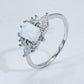 925 Sterling Silver Zircon and Opal Ring