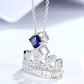 Zircon Lab-Grown Sapphire Crown Shape Pendant Necklace