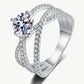 1 Carat Moissanite Crisscross Ring