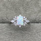 925 Sterling Silver Zircon and Opal Ring