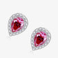 2 Carat Moissanite Teardrop Stud Earrings in Rose