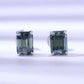 2 Carat Moissanite Stud Earrings in Green