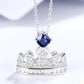 Zircon Lab-Grown Sapphire Crown Shape Pendant Necklace