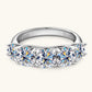 1 Carat Moissanite 925 Sterling Silver Half-Eternity Ring