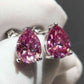 2 Carat Teardrop Moissanite Platinum-Plated Stud Earrings